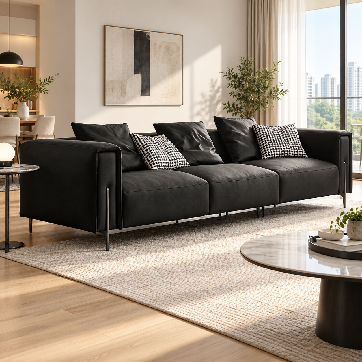 Uldaris Leather Sofa