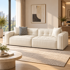 Nestria Faux Leather Sofa