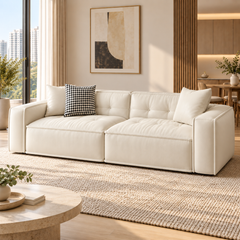 Nestria Faux Leather Sofa
