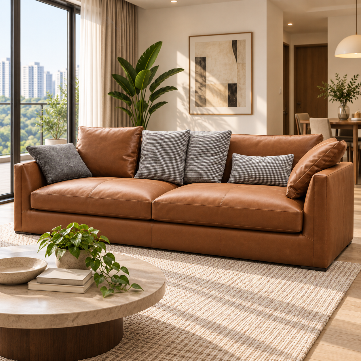 Odrano Leather Sofa