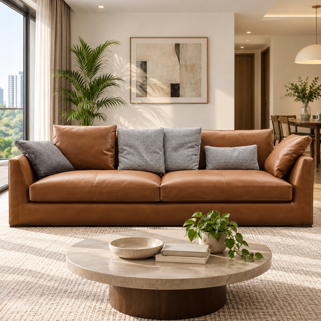 Odrano Leather Sofa