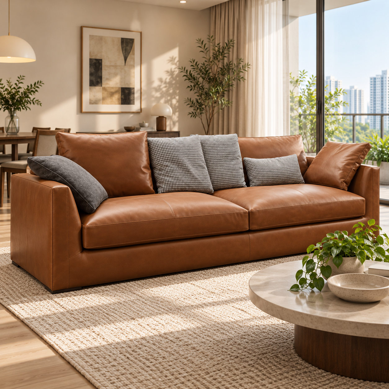 Odrano Leather Sofa