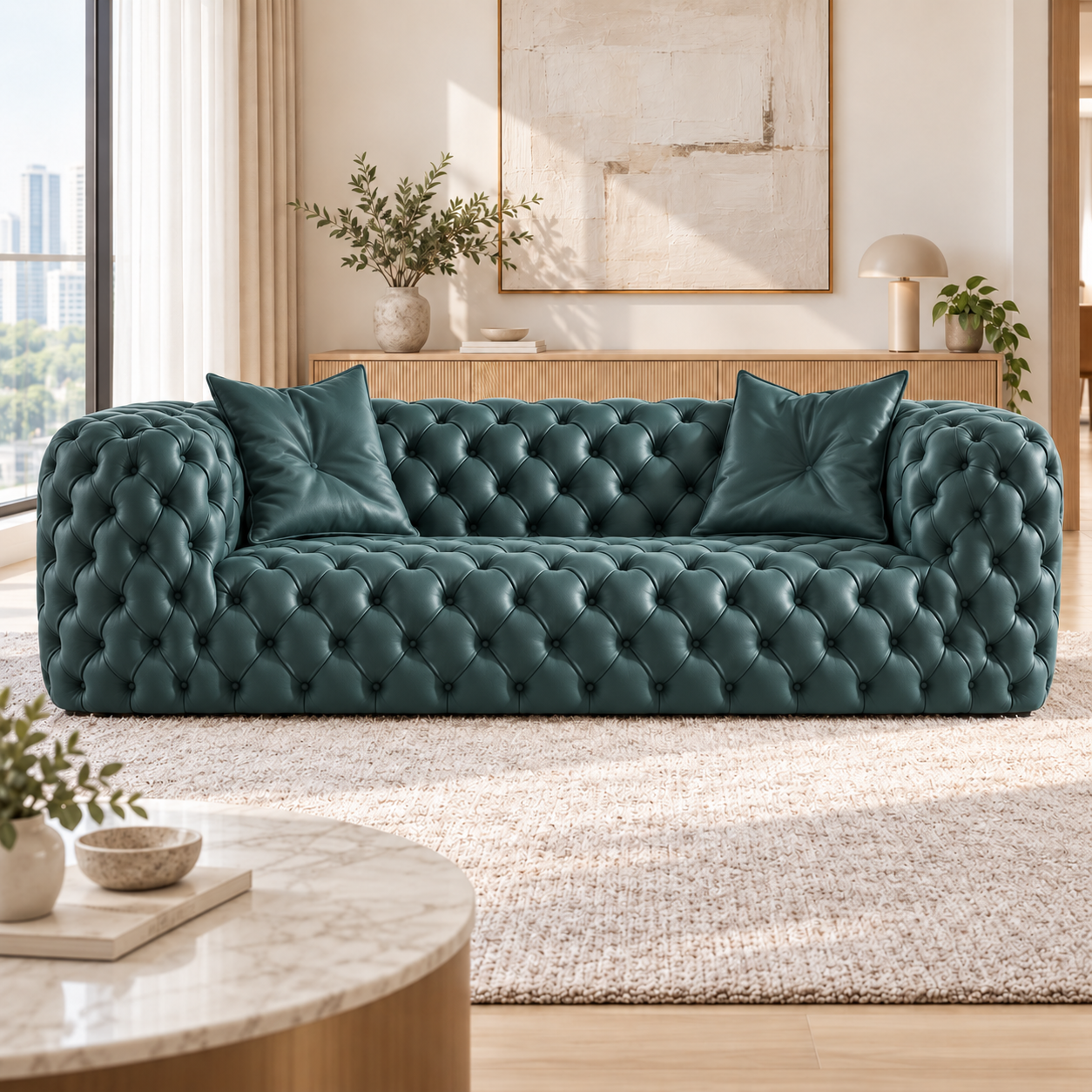 Tervaro Faux Leather Sofa