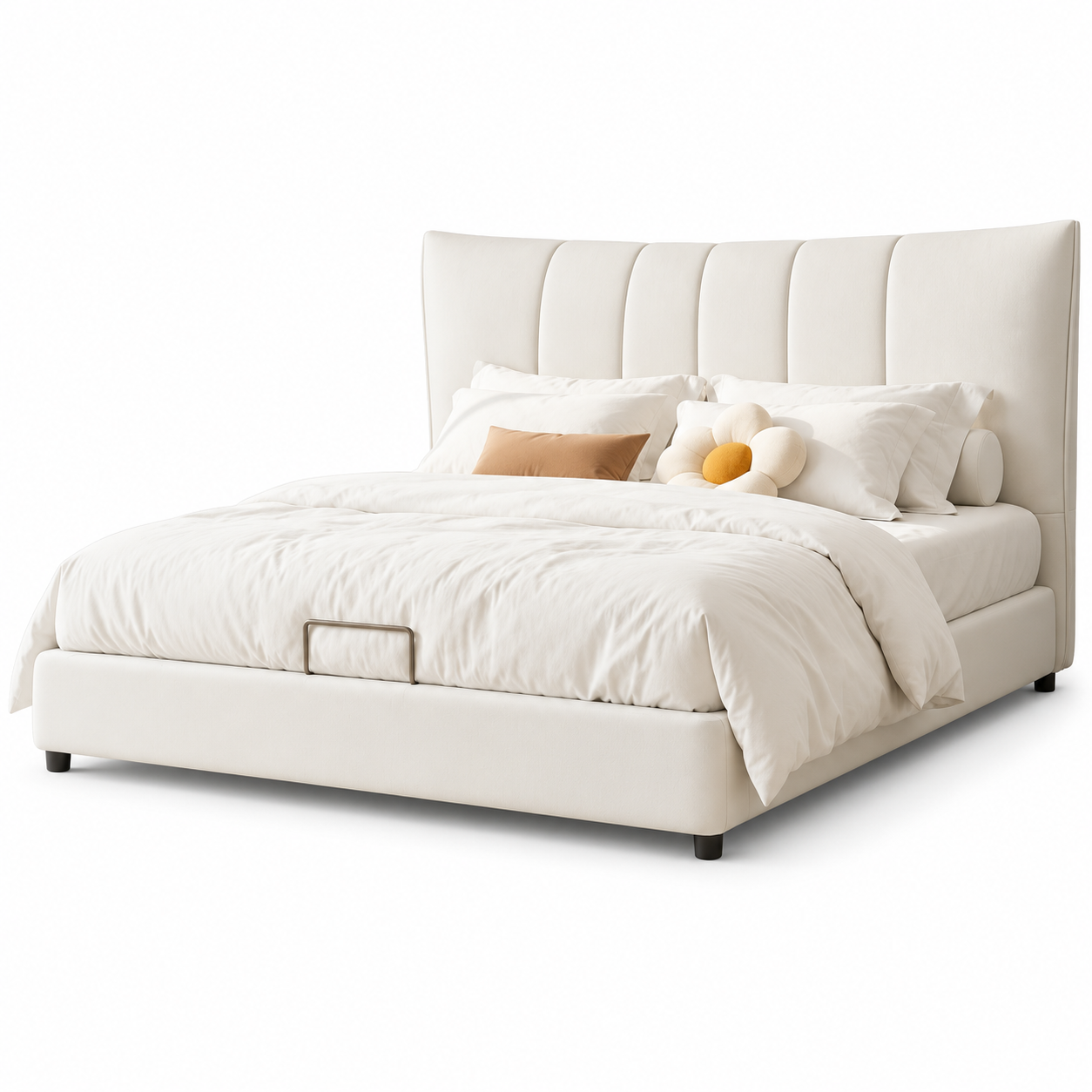 Zorenne Genuine Leather Bed Frame