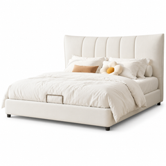 Zorenne Genuine Leather Bed Frame