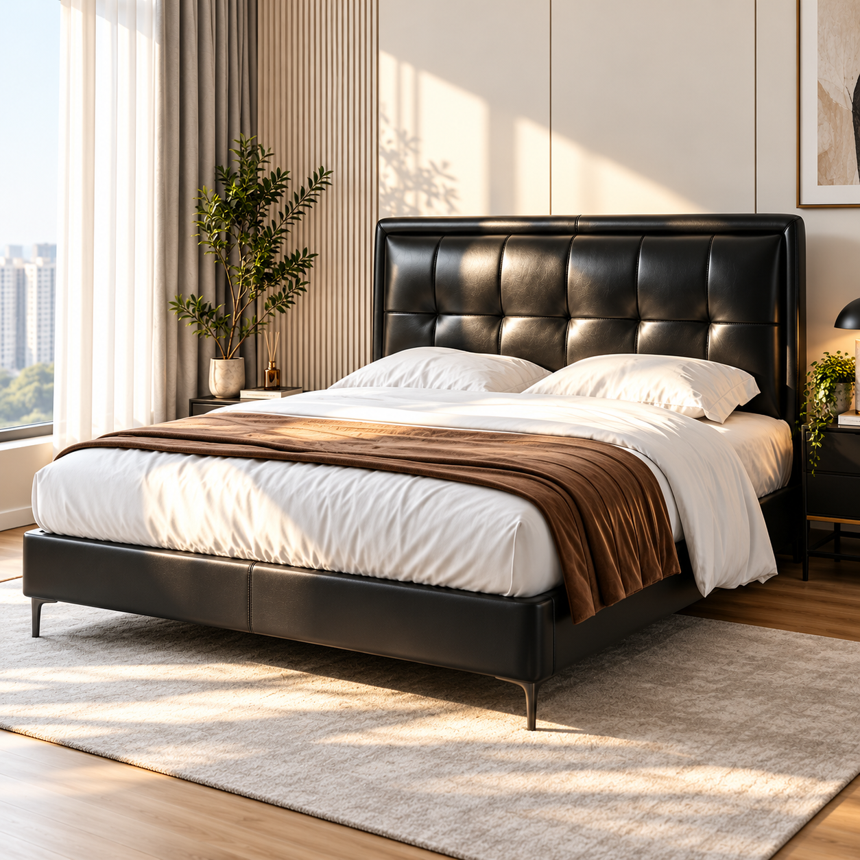 Dorlane Genuine Leather Bed Frame