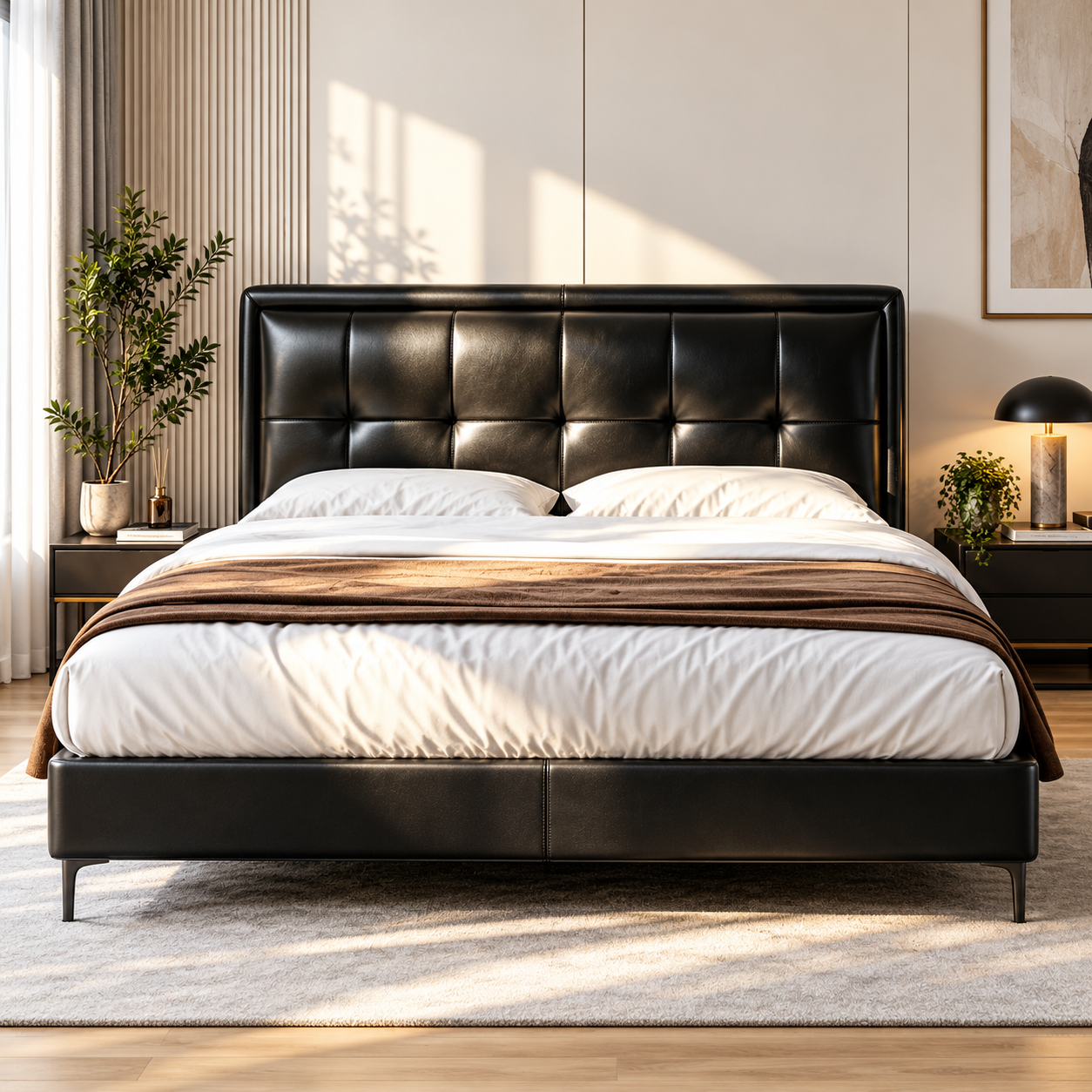 Dorlane Genuine Leather Bed Frame