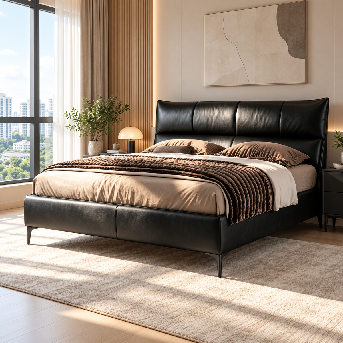 Haveris Leather Bed Frame