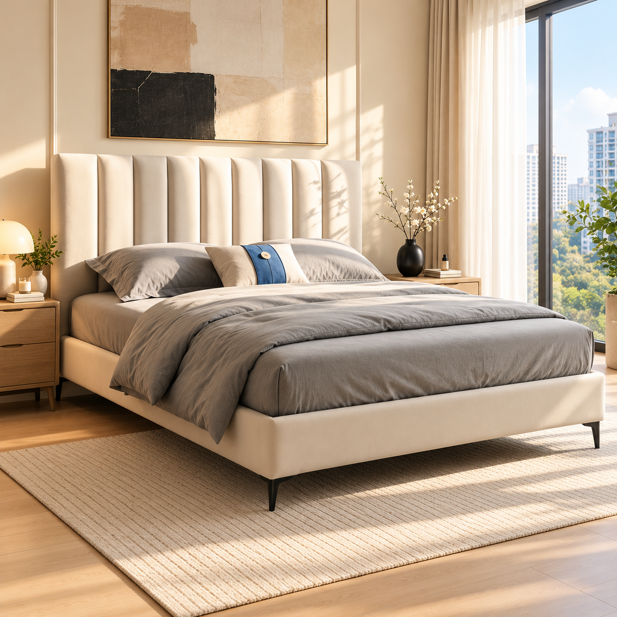 Jorvane Leather Bed Frame