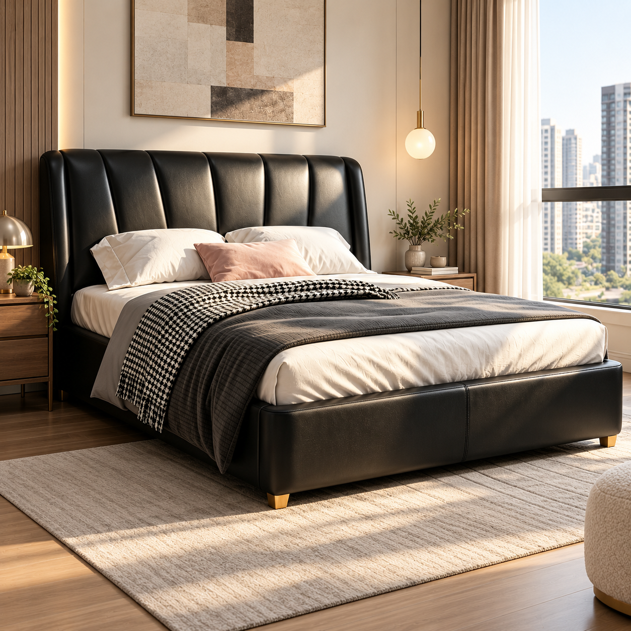 Aldevic Leather Bed Frame