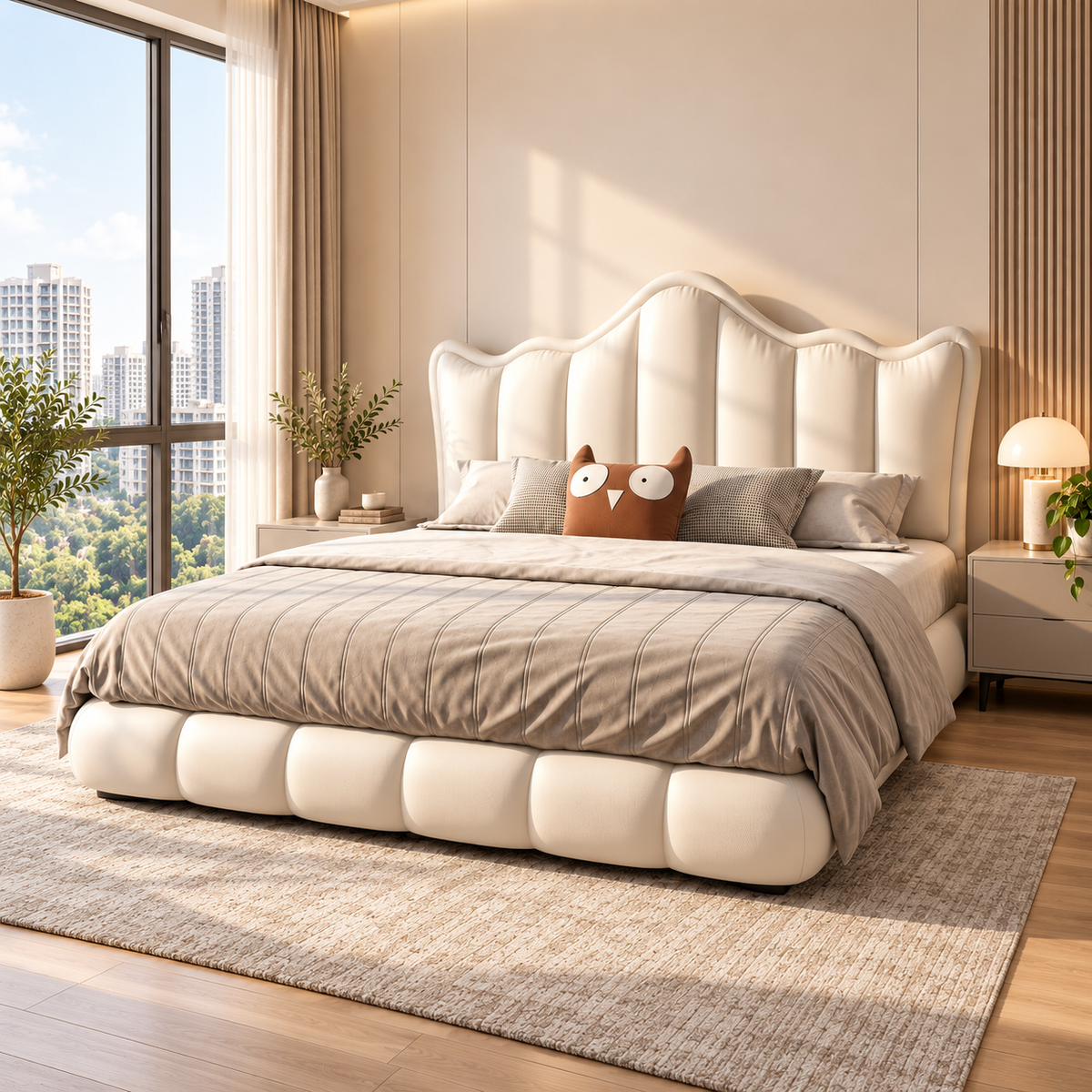 Yveron Leather Bed Frame