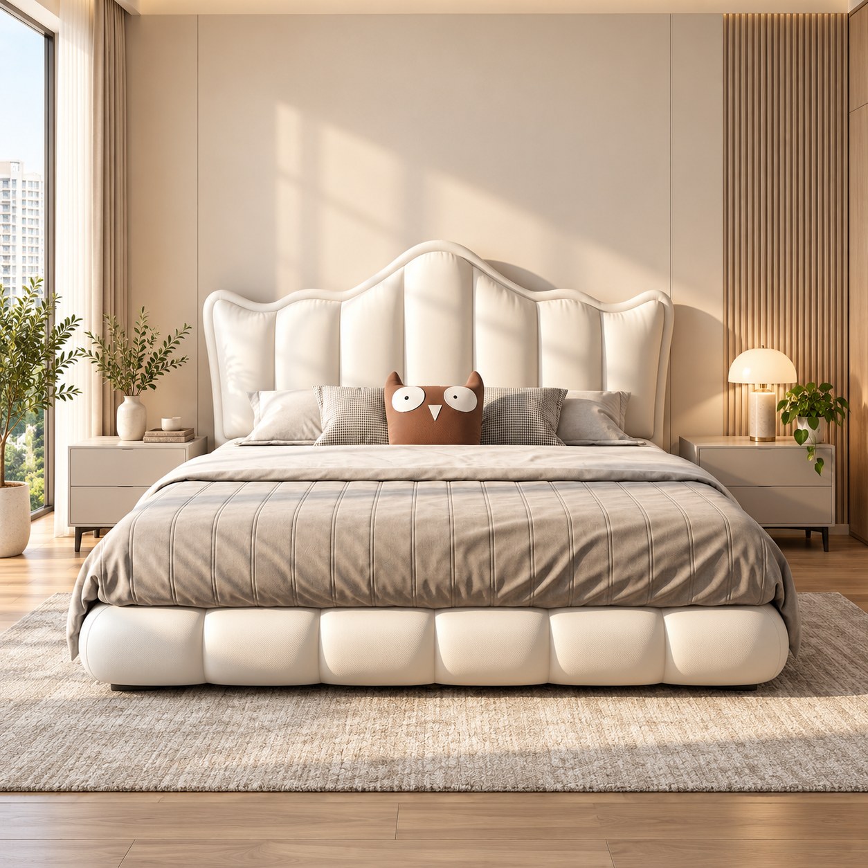 Yveron Leather Bed Frame
