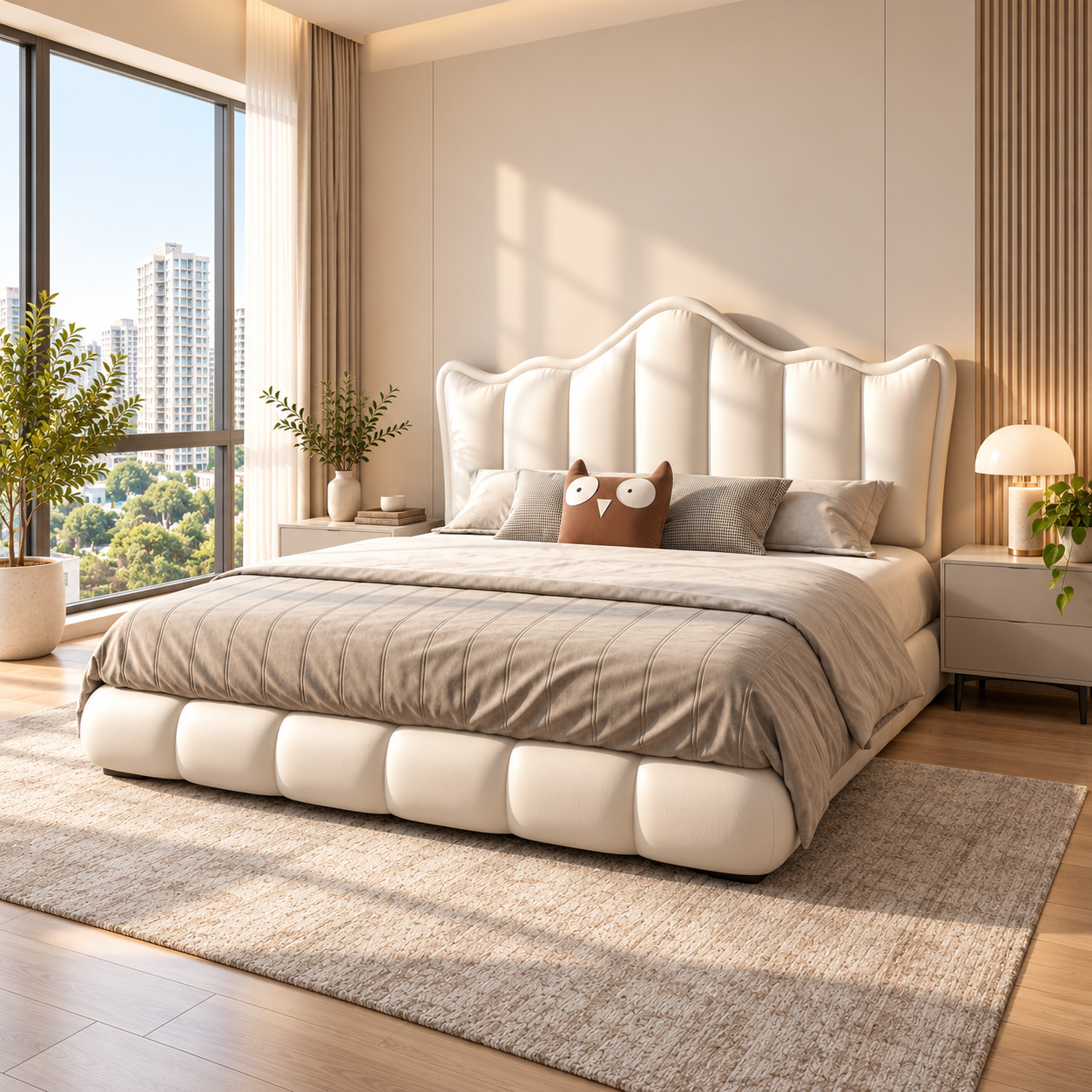 Yveron Leather Bed Frame