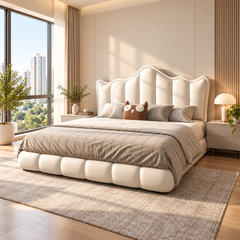 Yveron Leather Bed Frame