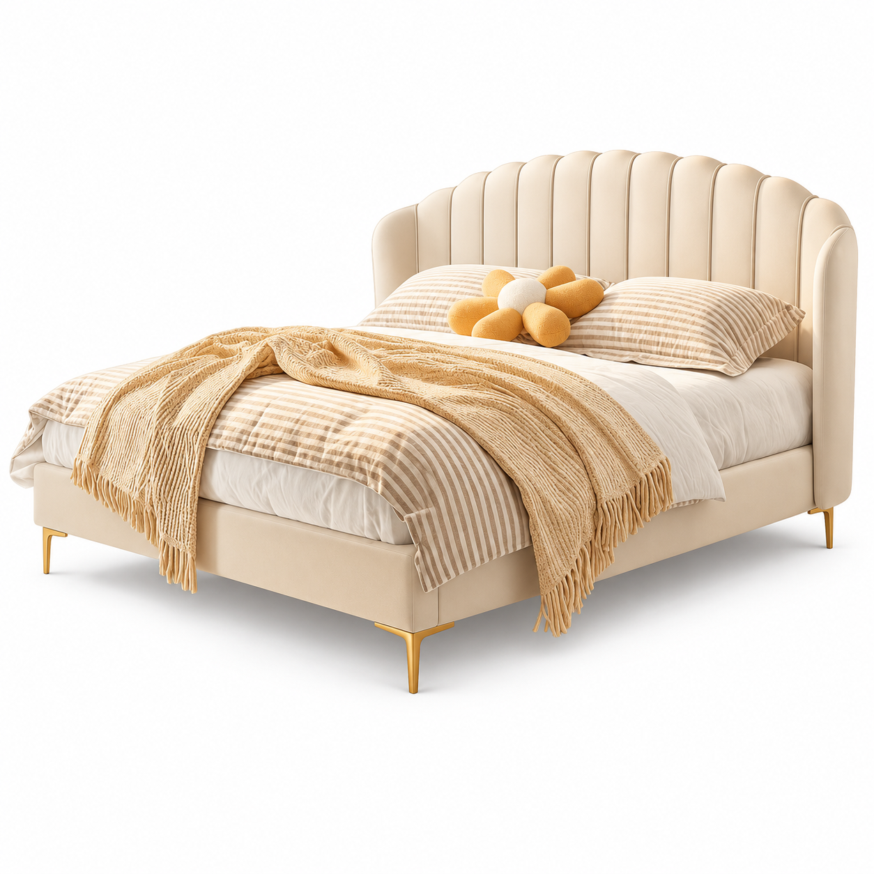 Zemaris Leather Bed Frame
