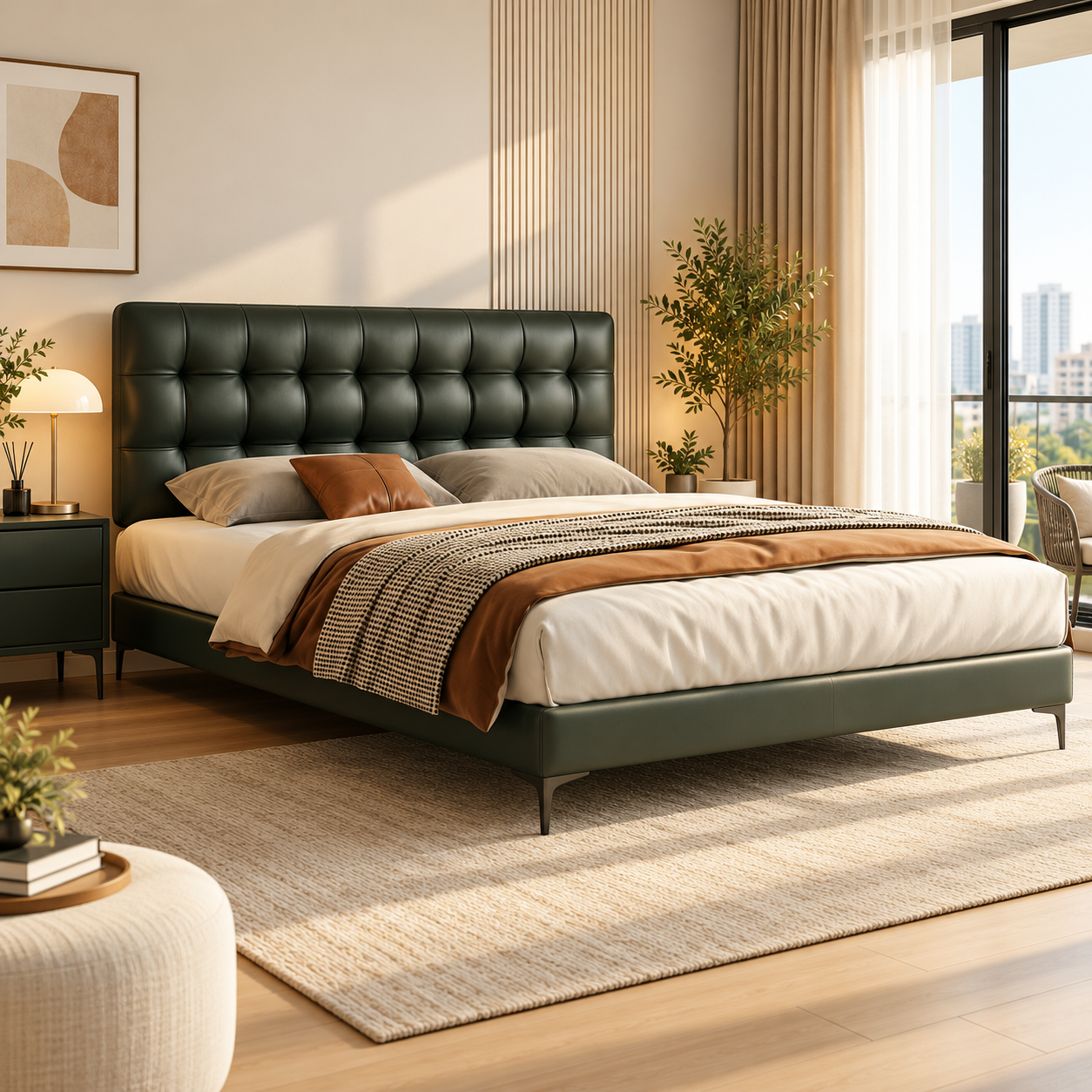Brenaro Leather Bed Frame