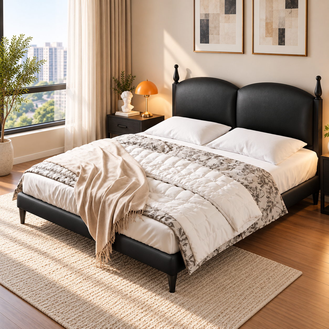 Velric Leather Bed Frame