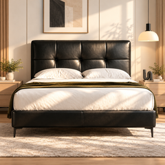 Dalmoric Genuine Leather Bed Frame