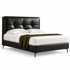 Dalmoric Genuine Leather Bed Frame
