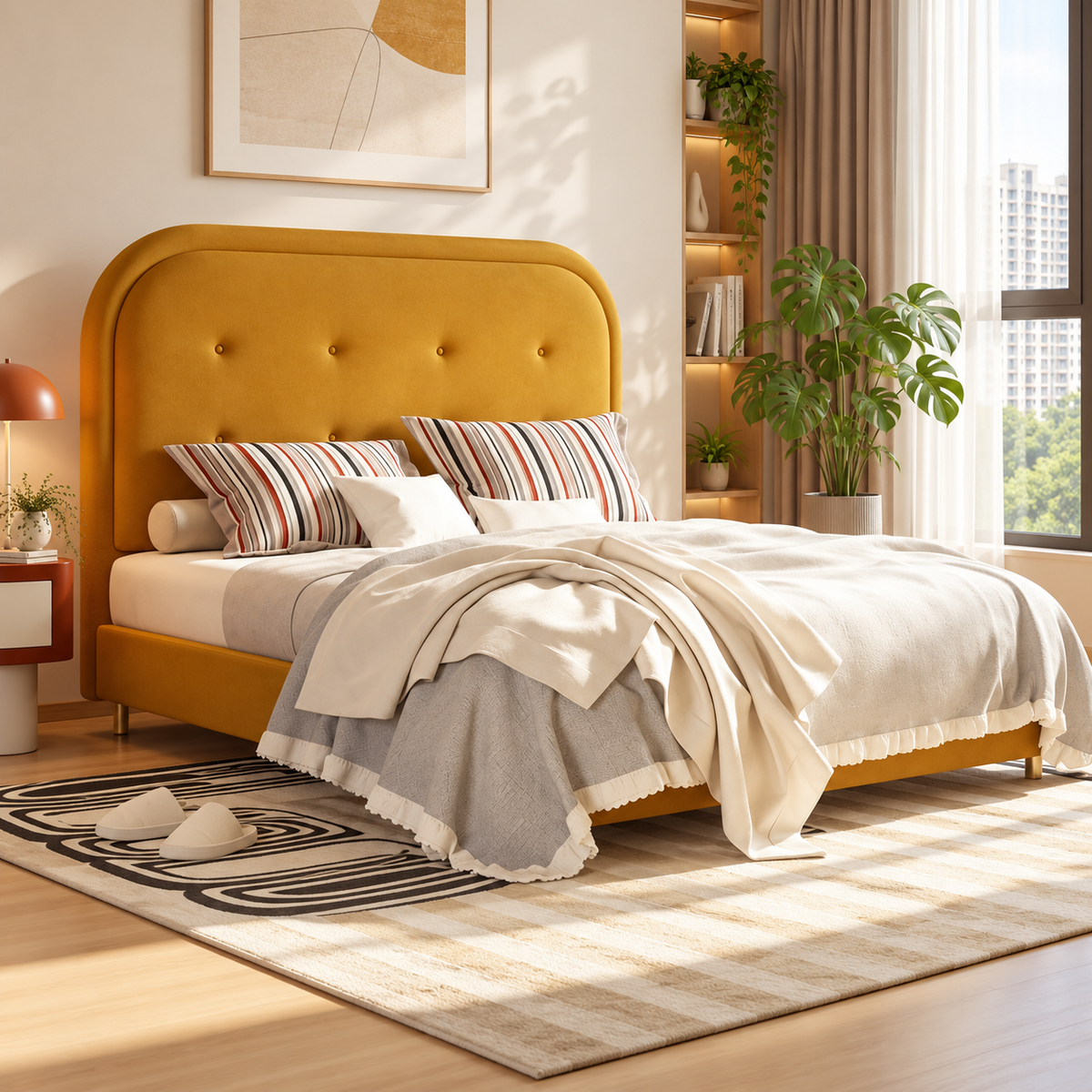 Odelis Faux Leather Bed Frame