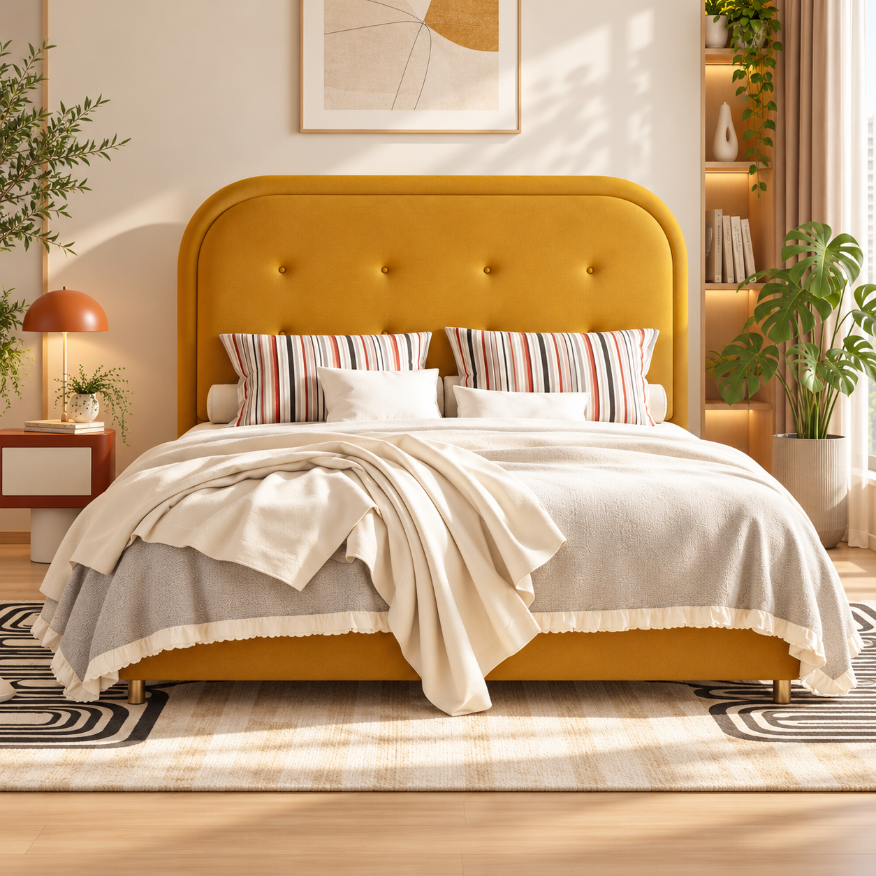 Odelis Faux Leather Bed Frame
