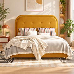 Odelis Faux Leather Bed Frame
