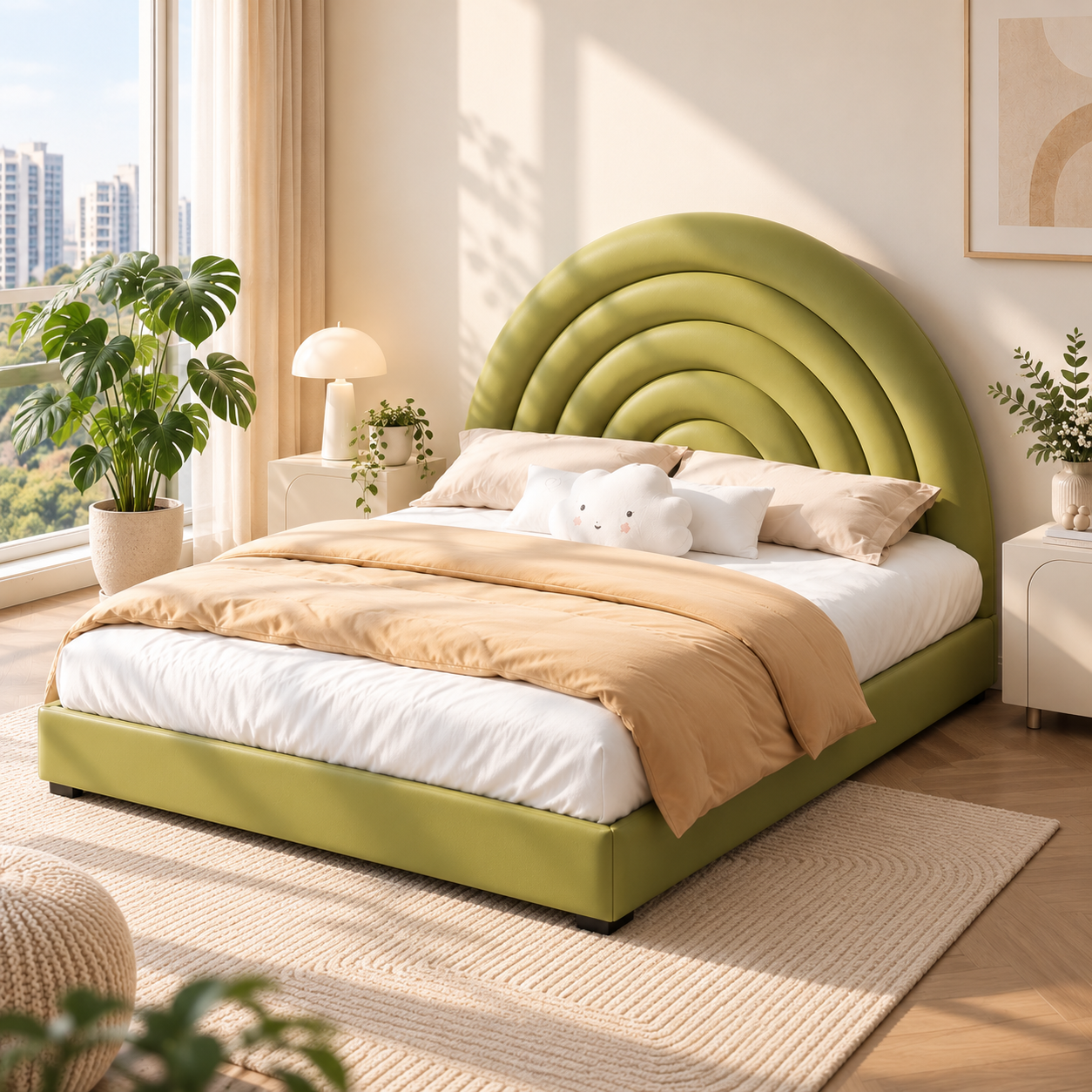 Bremaro Faux Leather Bed Frame (Queen Size)