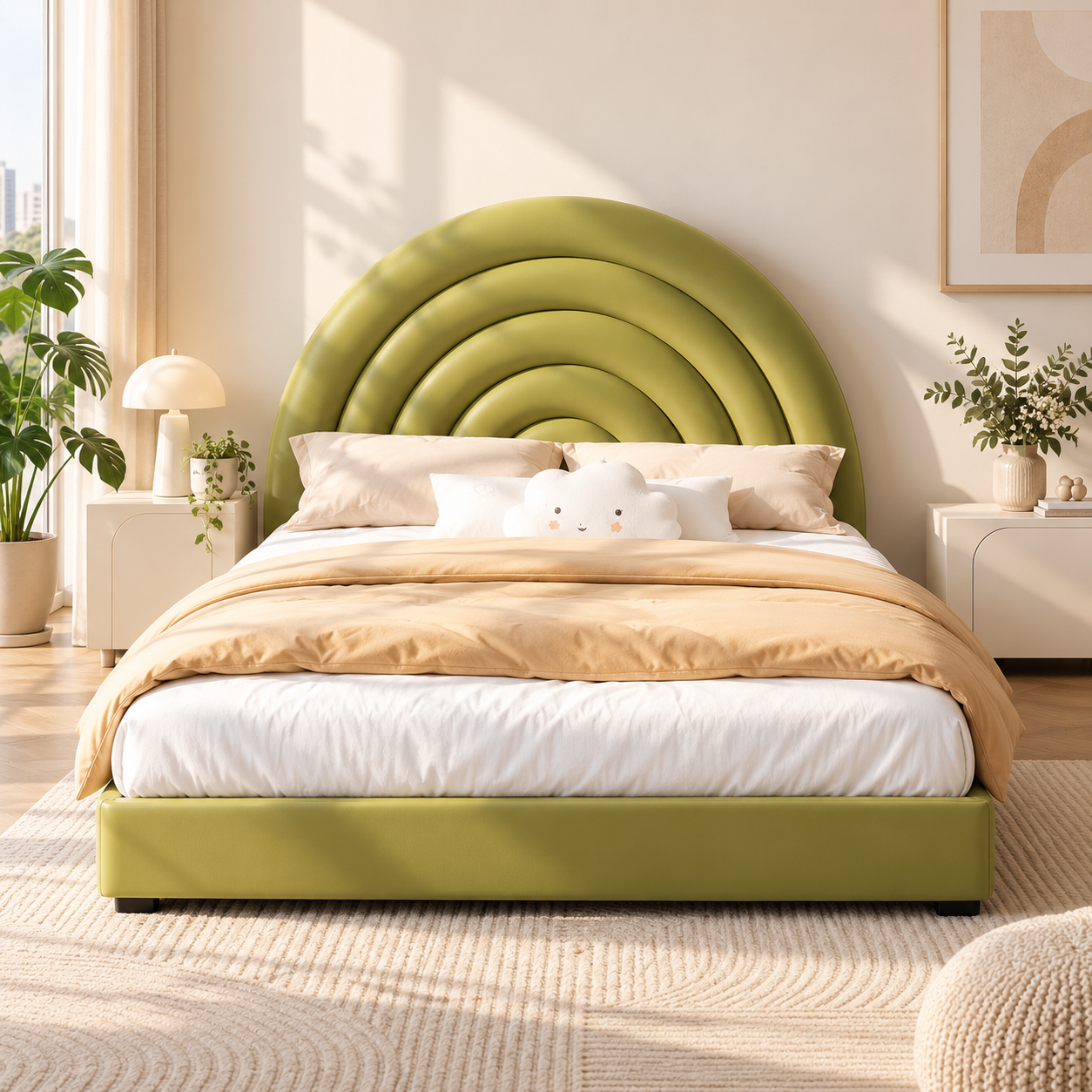 Bremaro Faux Leather Bed Frame (Queen Size)