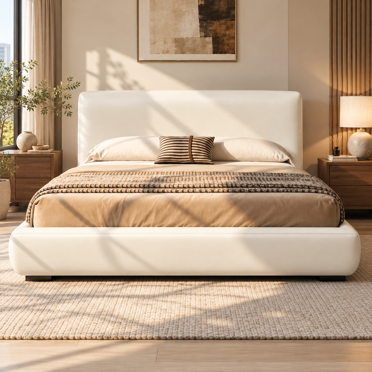 Faldren Faux Leather Bed Frame