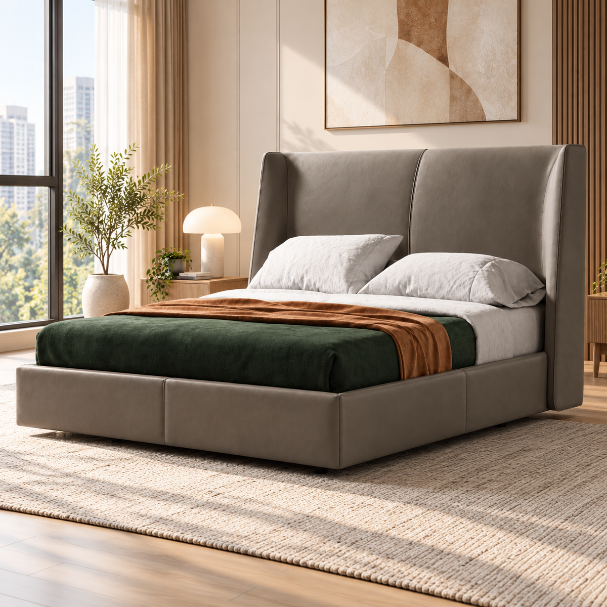 Kavrel Faux Leather Bed Frame