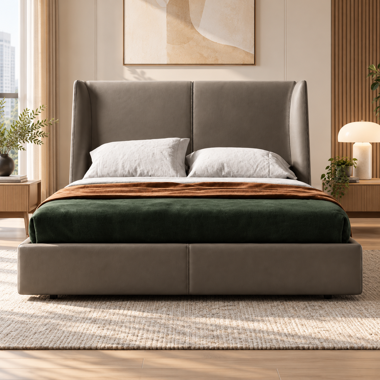 Kavrel Faux Leather Bed Frame