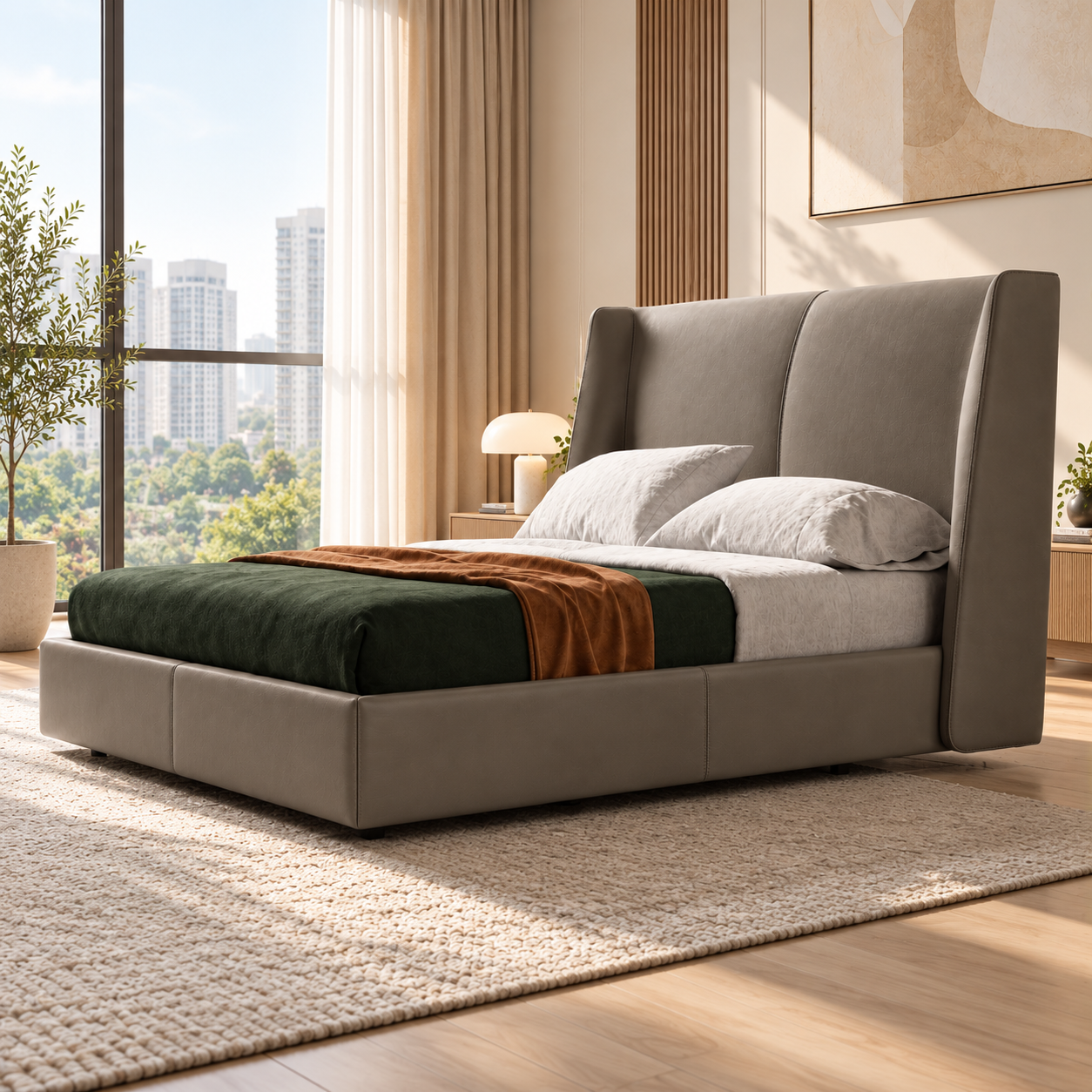 Kavrel Faux Leather Bed Frame