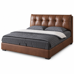 Saldric Leather Bed Frame