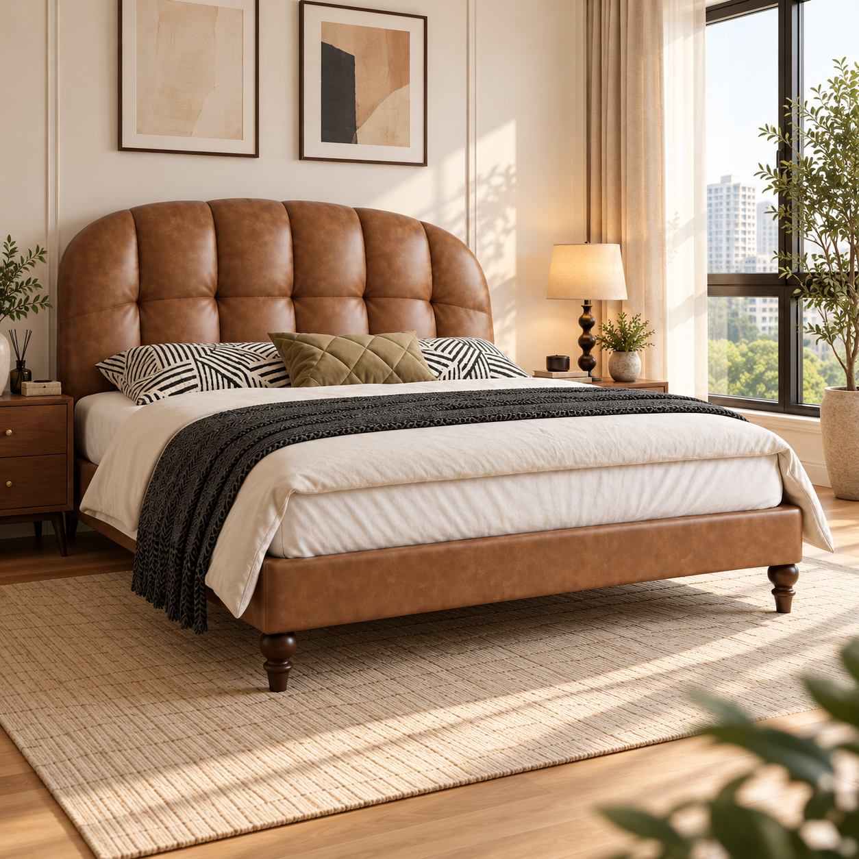 Torevan Leather Bed Frame