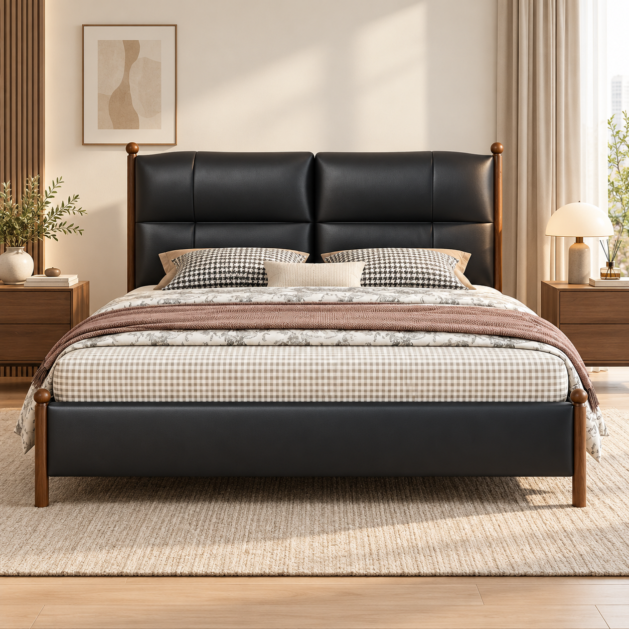 Zoradin Leather Bed Frame