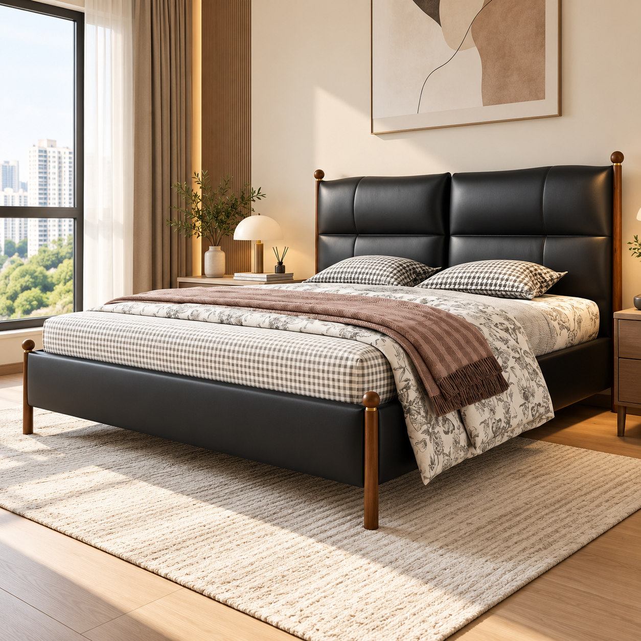 Zoradin Leather Bed Frame