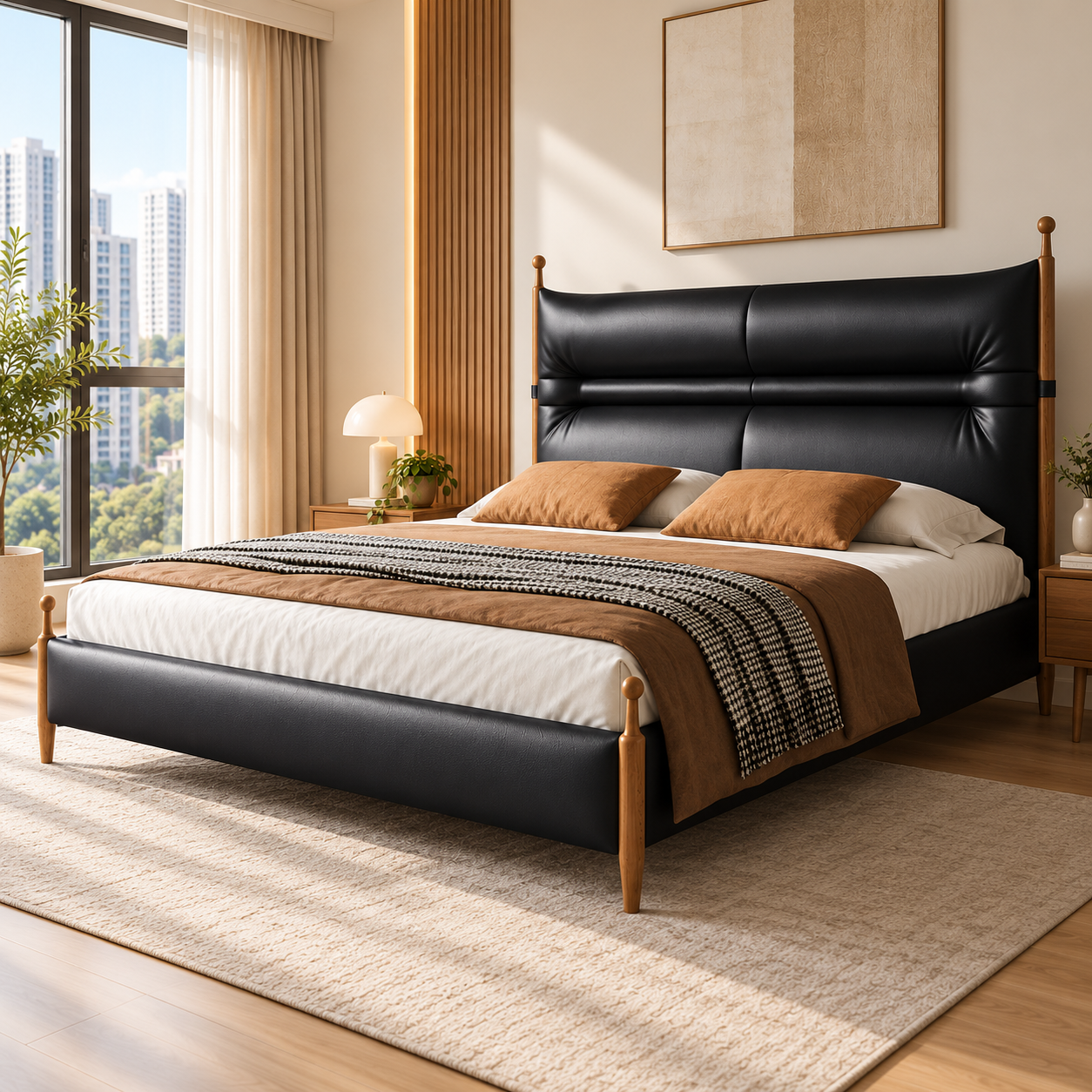 Cavorin Leather Bed Frame