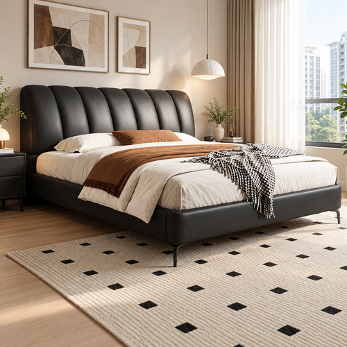 Jorelin Leather Bed Frame