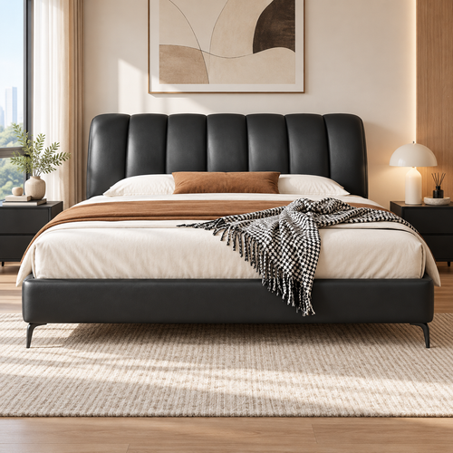 Jorelin Leather Bed Frame
