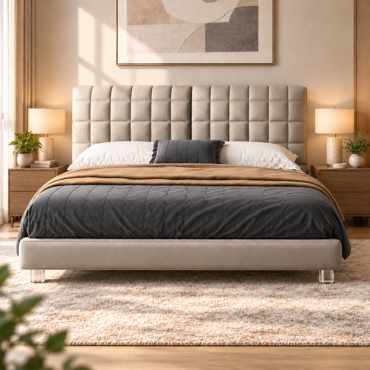Pervan Leather Bed Frame