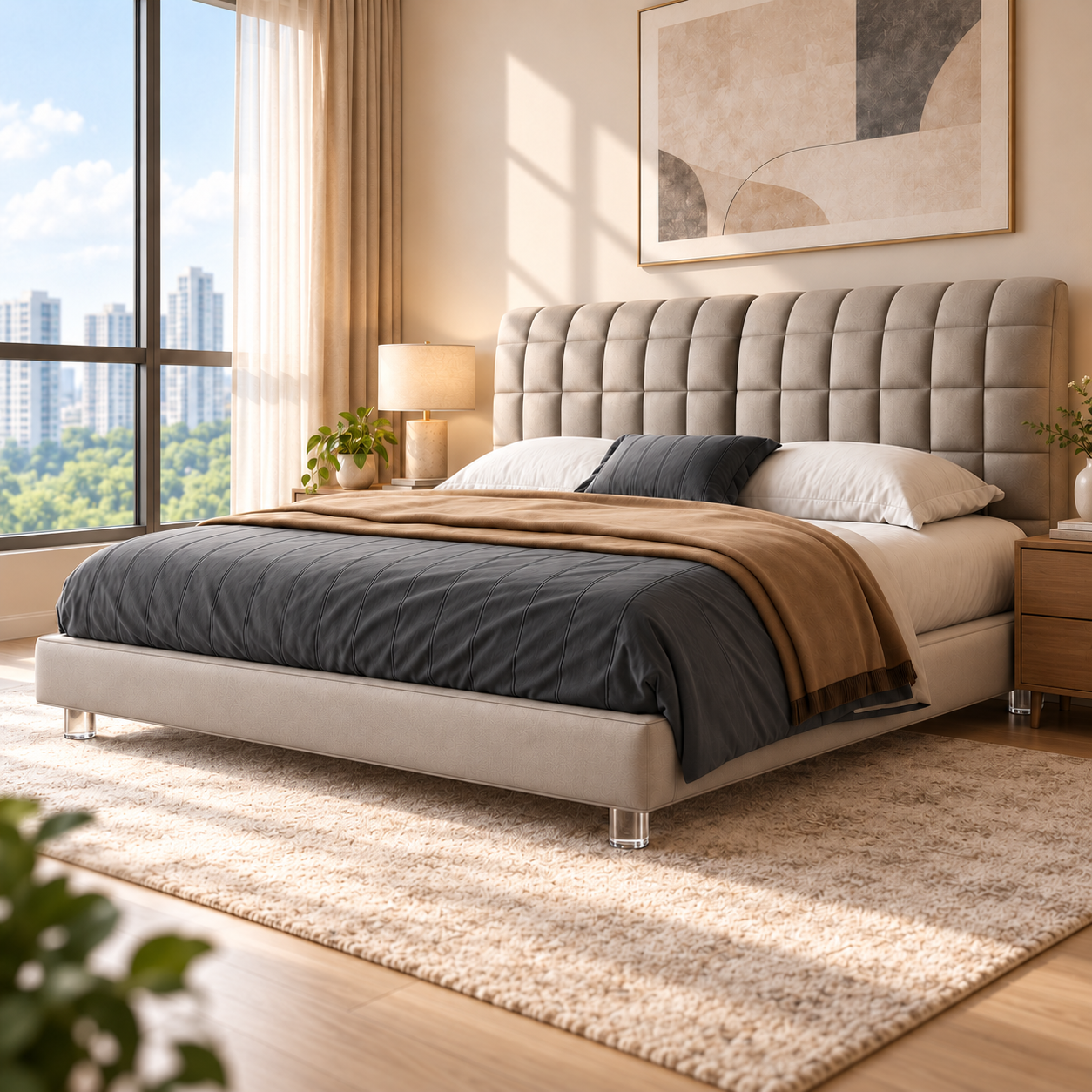 Pervan Leather Bed Frame