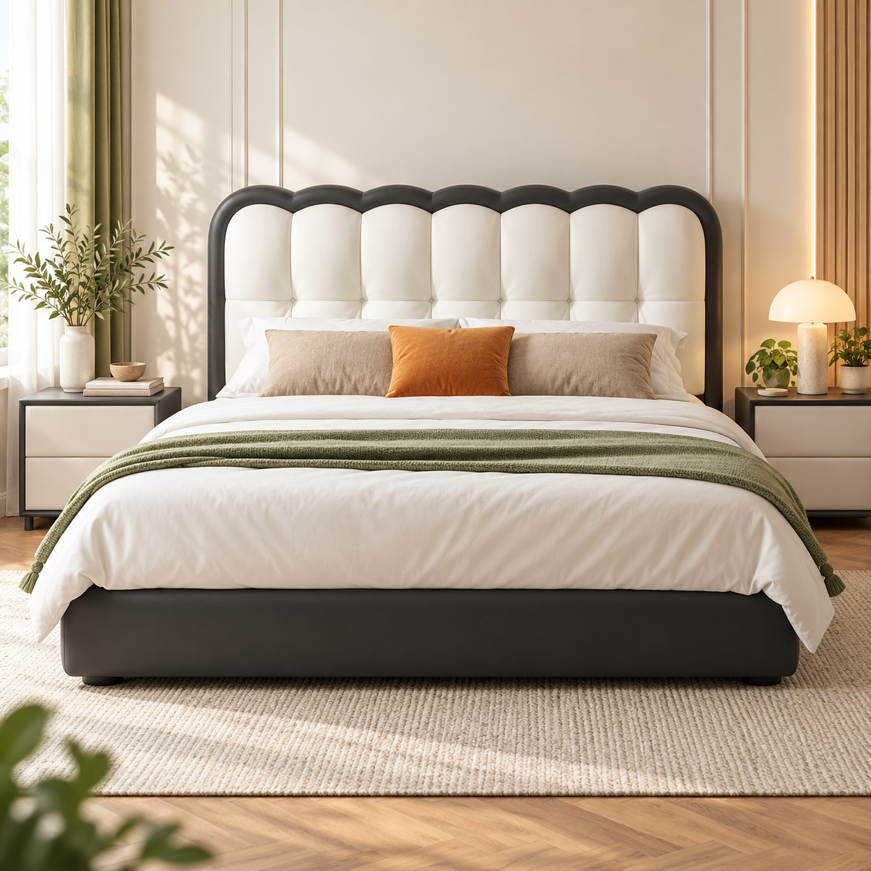 Rovenic Leather Bed Frame