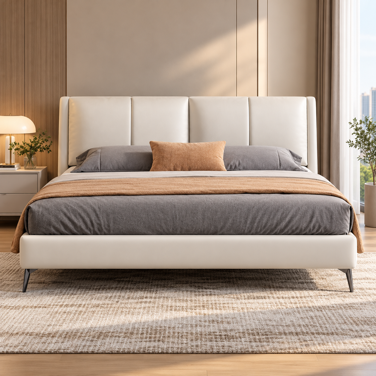 Zaremon Leather Bed Frame