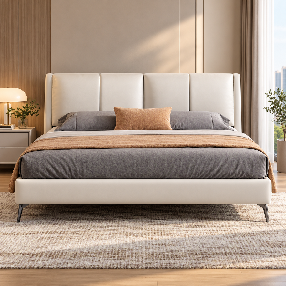 Zaremon Leather Bed Frame