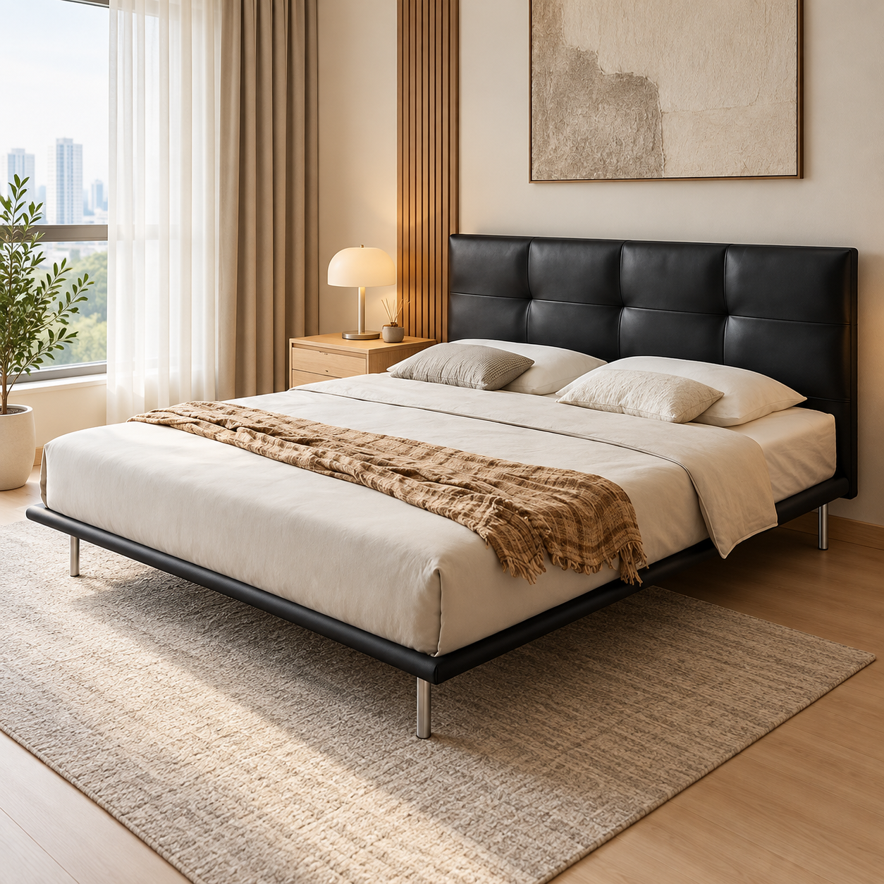 Pavaris Leather Bed Frame