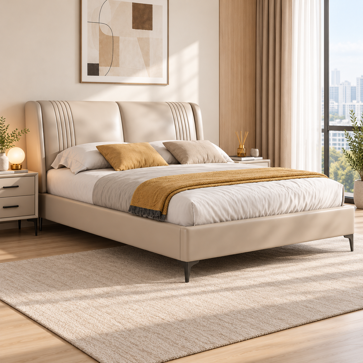 Laresto Leather Bed Frame