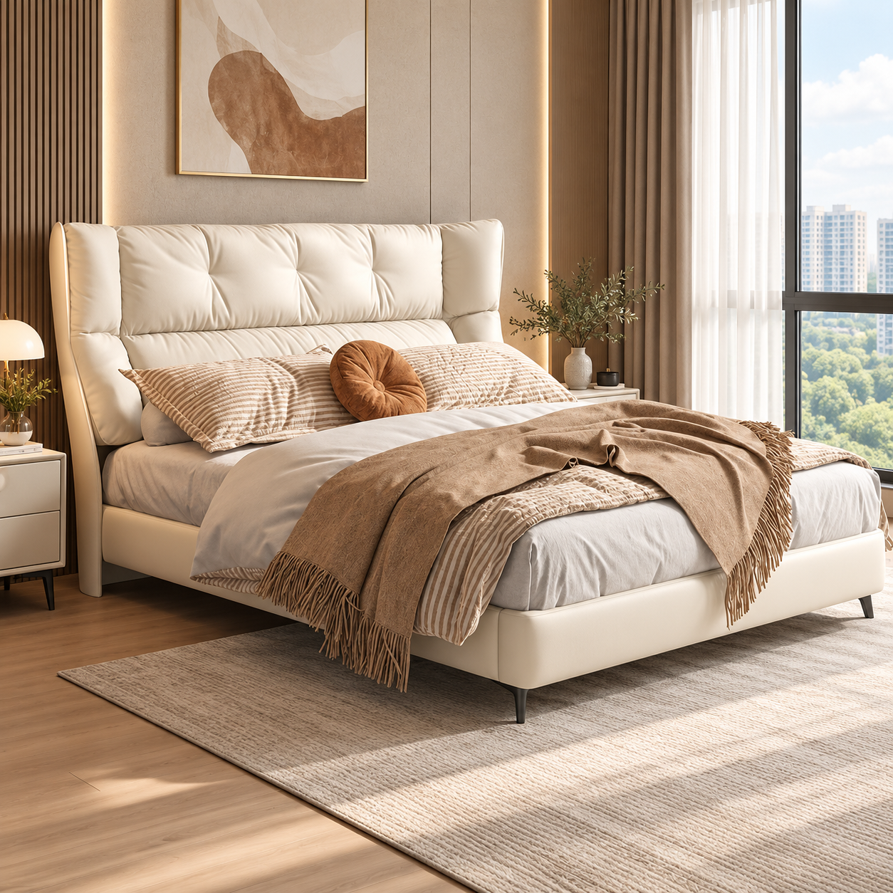 Meldrin Leather Bed Frame