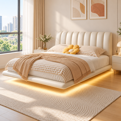 Kelmor Leather Floating Bed Frame (With LED)