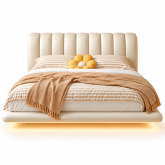 Kelmor Leather Floating Bed Frame (With LED)