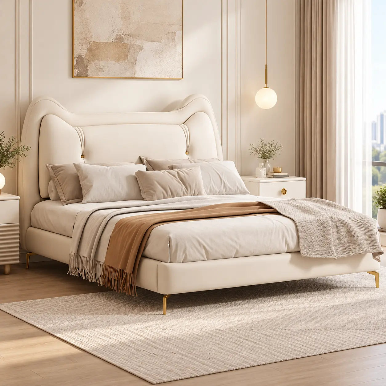 Narello Faux Leather Bed Frame